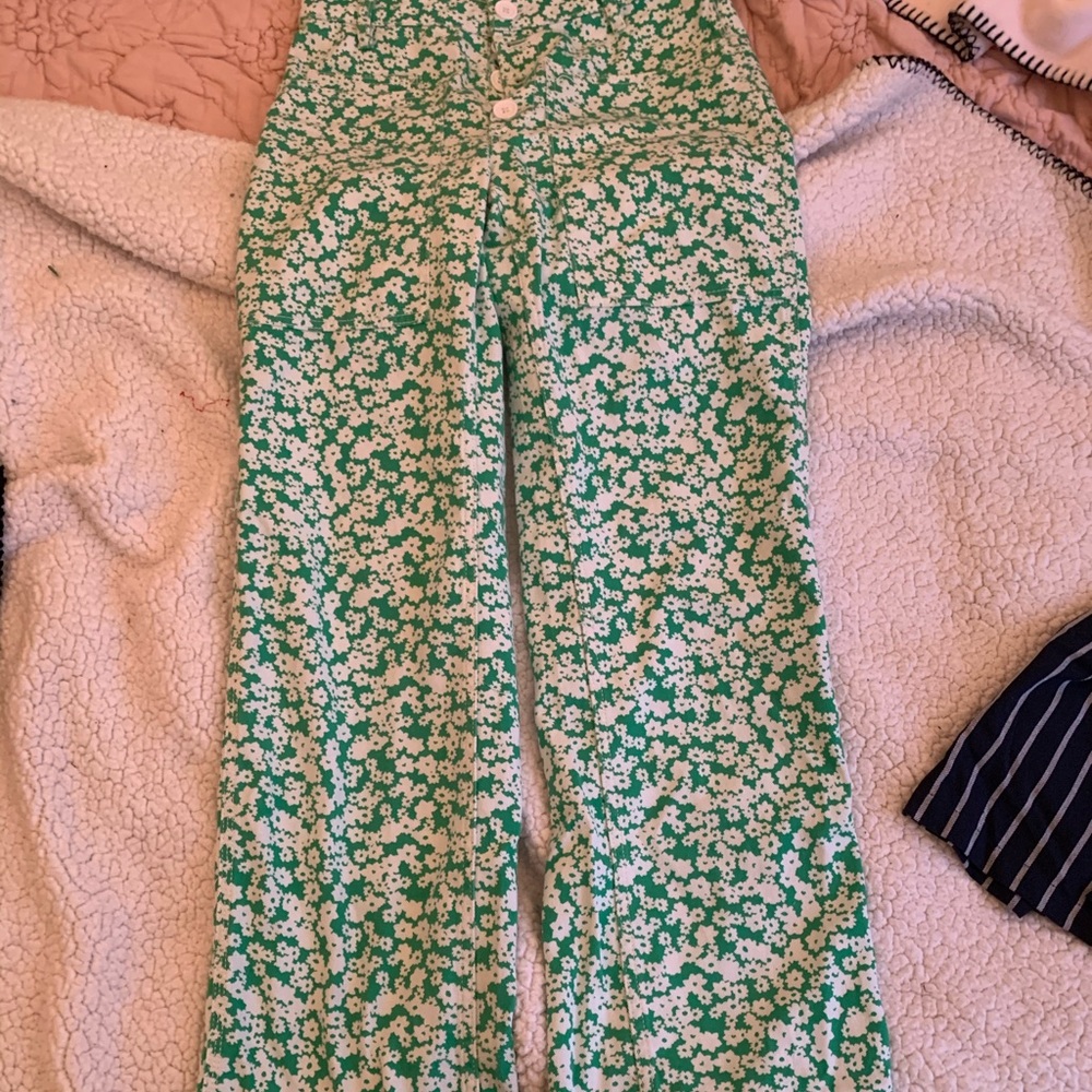 BDG green and white floral pants